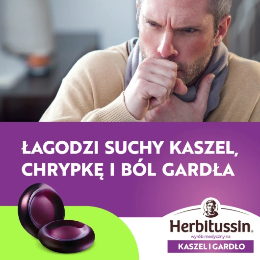 Herbitussin Kaszel i gardło, 24 pastylki do ssania 