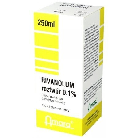 RIVANOLUM roztwór 0,1% płyn na skórę 250 ml