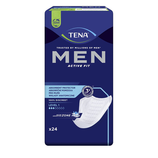 TENA Men Active Fit Level 1 Wkłady anatomiczne, 24 sztuki 