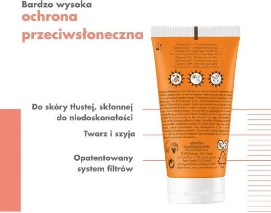 AVENE EAU THERMALE Cleanance Koloryzujący Krem Przeciw Niedoskonałościom SPF 50+, 50 ml