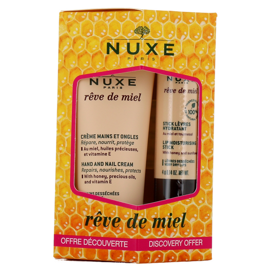 NUXE Rêve de MIEL Zestaw: Krem do rąk 30ml + Pomadka 4g