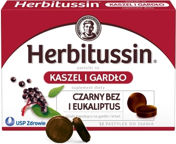 HERBITUSSIN KASZEL I GARDŁO x 12 pastylek do ssania