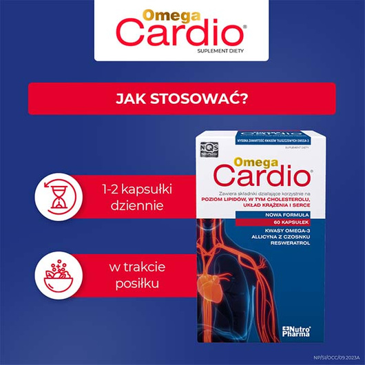 Omega Cardio kapsułki, 60 sztuk DATA WAŻNOŚCI 28/02/2026