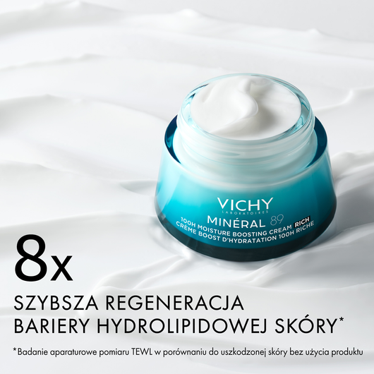 VICHY MINERAL 89 Rich, krem nawilżająco-odbudowujący 72h, konsystencja bogata, 50ml