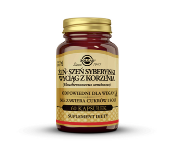 Solgar Żeń-szeń syberyjski, 60 kapsułek roślinnych