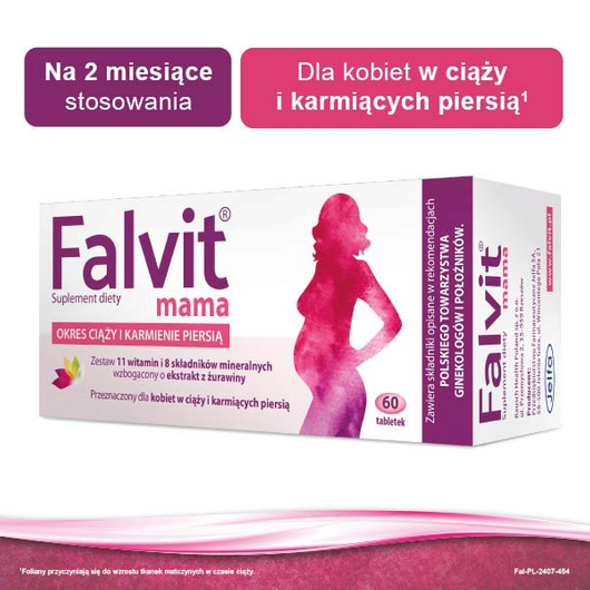 Falvit® mama witaminy dla kobiet w ciąży i matek karmiących, 60 tabletek