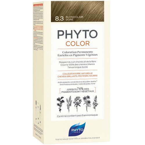 PHYTO COLOR 8.3 Farba do włosów, Jasny Złoty Blond x 1 zestaw