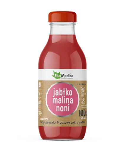 EkaMedica Sok jabłkowy z maliną i noni, 300 ml