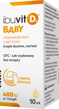 Ibuvit D3 Baby Krople doustne z witaminą D3, 10 ml