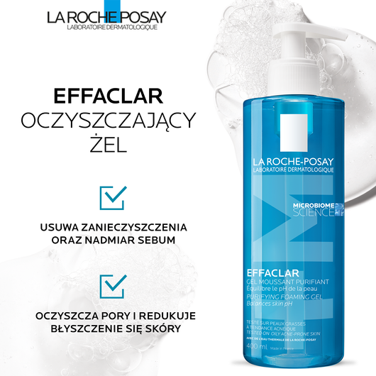 LA ROCHE-POSAY Effaclar Żel oczyszczający, 400ml