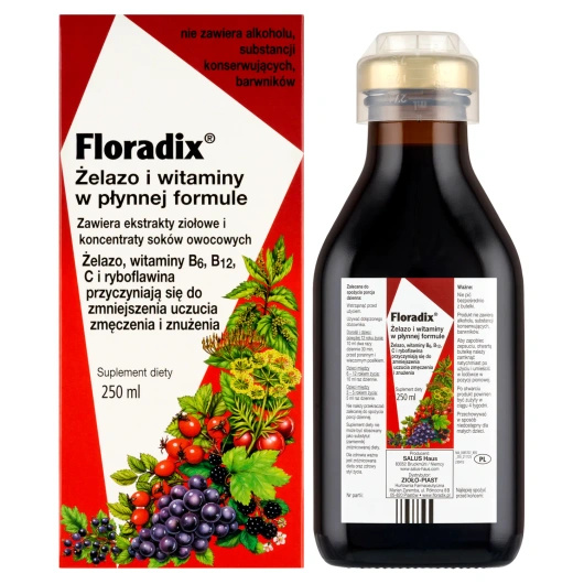 Floradix Żelazo i Witaminy, 250 ml