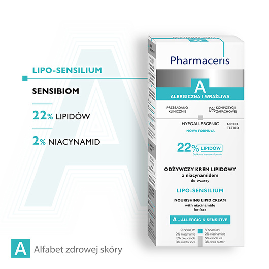 Pharmaceris A Lipo-Sensilium Odżywczy krem lipidowy z niacynamidem, 50 ml