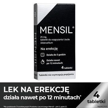 MENSIL 25 mg x 4 tabletki do rozgryzania i żucia