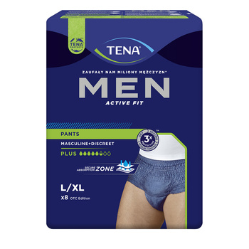 TENA Men Active Fit Pants Plus L/XL Bielizna chłonna, 8 sztuk