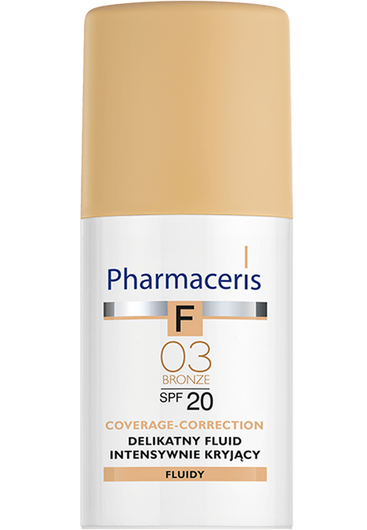 Pharmaceris F Coverage-Correction 03 Bronze Delikatny fluid intensywnie kryjący SPF 20, 30 ml