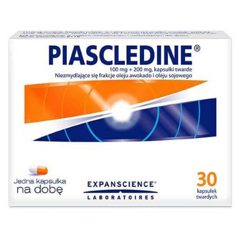 Piascledine, 100 mg+200 mg, lek na chorobę zwyrodnieniową stawu kolanowego, 30 kapsułek twardych