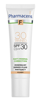 PHARMACERIS F MATT-MINERAL-CORRECTION Mineralny dermo-fluid matujący SPF 30 TANNED 30, 30 ml
