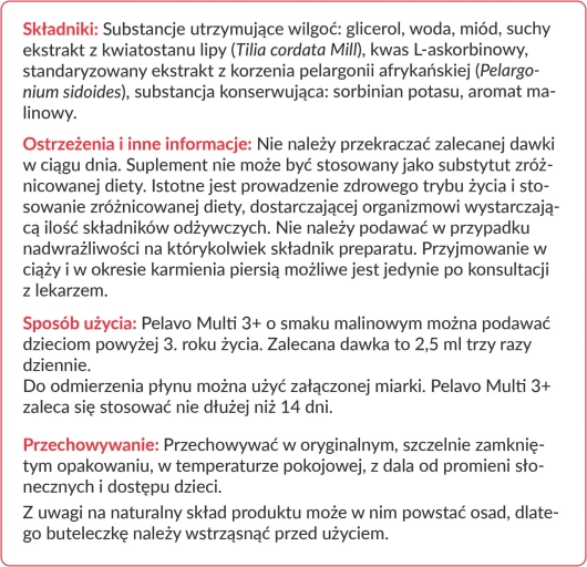 Pelavo Multi 3+ przeziębienie/grypa 120ml