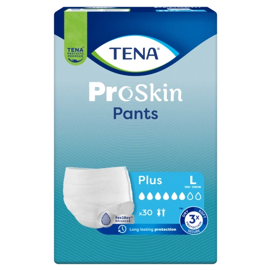 Tena Pants ProSkin Plus Rozmiar L (100-135cm) Majtki chłonne, 30 sztuk