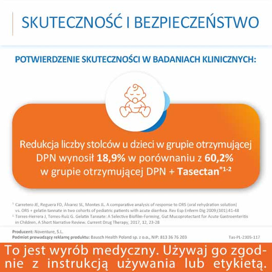 Tasectan 250mg, proszek do stosowania u dzieci, 20 saszetek