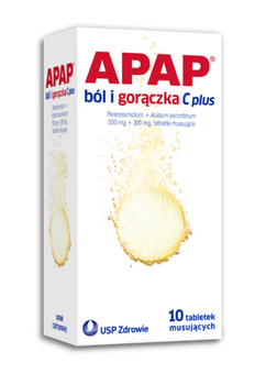 APAP BÓL I GORĄCZKA (500 mg + 300 mg) x 10 tabletek musujących