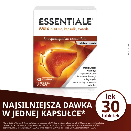 Essentiale Max 600 mg, 30 kapsułek