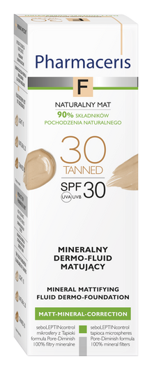PHARMACERIS F MATT-MINERAL-CORRECTION Mineralny dermo-fluid matujący SPF 30 TANNED 30, 30 ml
