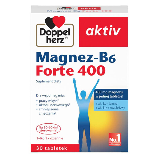 DOPPELHERZ AKTIV Magnez-B6 Forte 400,  30 tabletek