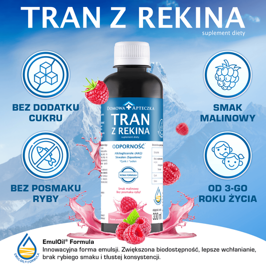 Tran z Rekina malinowy x 330ml