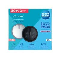 Canpol babies Oddychające ultrachłonne czarne wkładki laktacyjne 3D, 60 sztuk