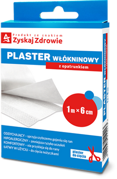 PLASTER WŁÓKNINOWY 1m x 6cm ZYSKAJ ZDROWIE x 1 sztuka