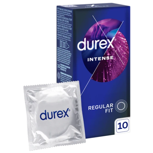 Durex Intense Prezerwatywy z wypustami i żelem Desirex, 10 sztuk