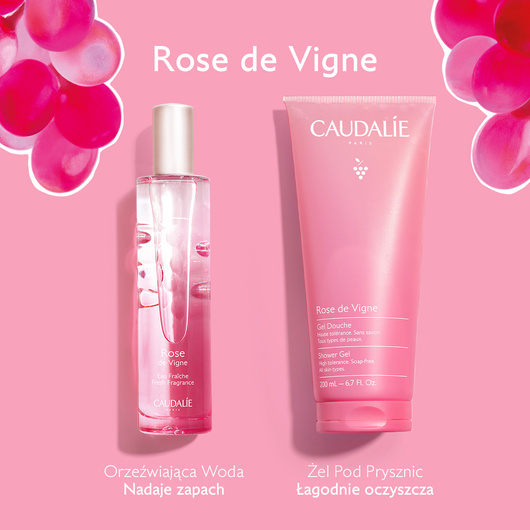 Caudalie Rose de Vigne Zestaw Woda Orzeźwiająca + Żel pod prysznic