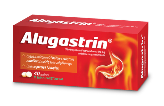 ALUGASTRIN x 40 tabletek do rozgryzania i żucia