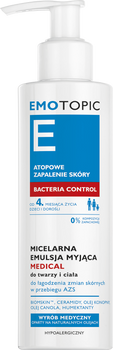 EMOTOPIC Bacteria Control Micelarna emulsja myjąca Medical do twarzy i ciała, 190 ml