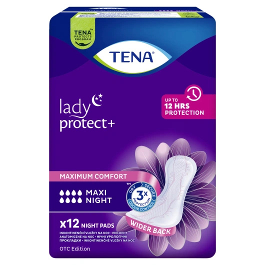 Tena Lady Protect+ Maxi Night Podpaski, 12 sztuk