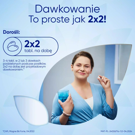 MAGNE-B6 FORTE (100 mg + 10 mg),  60 tabletek powlekanych