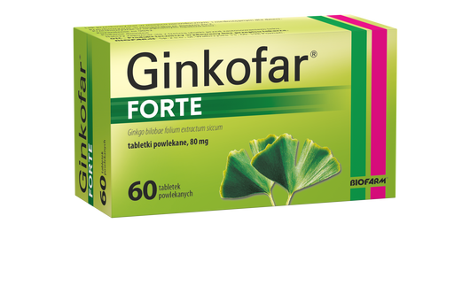 GINKOFAR Forte 80mg, 60 tabletek powlekanych