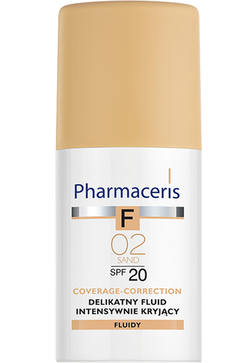 Pharmaceris F Coverage-Correction 02 Sand Delikatny fluid intensywnie kryjący SPF 20, 30 ml