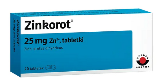 Zinkorot tabletki 25 mg, 20 tabletek