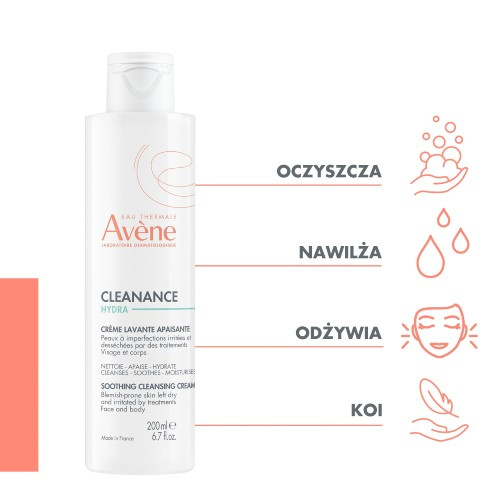 AVENE CLEANANCE Hydra Oczyszczający krem łagodzący, 200ml