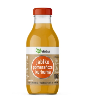EkaMedica Sok jabłkowy z dodatkiem pomarańczy i kurkumy, 300 ml