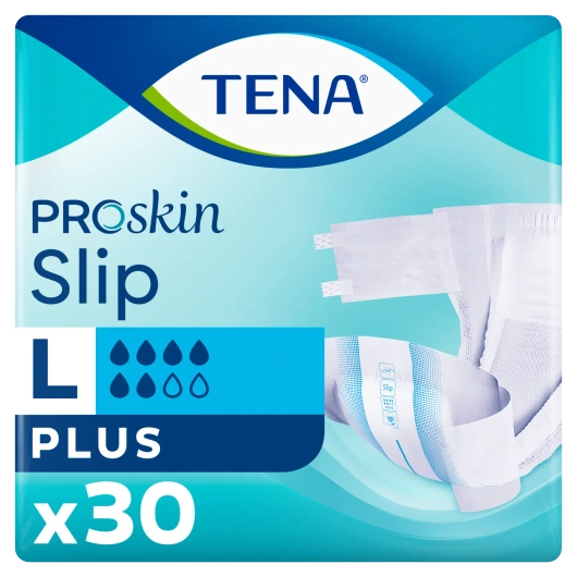 Tena Slip ProSkin Plus Rozmiar L (92-144cm) Pieluchomajtki, 30 sztuk