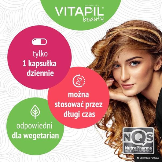 Vitapil beauty kapsułki na gładkie i lśniące włosy, 30 sztuk