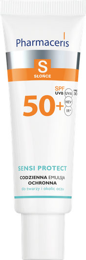 PHARMACERIS S SENSI PROTECT Codzienna emulsja ochronna z kwasem hialuronowym do twarzy i okolic oczu SPF 50+, 50ml