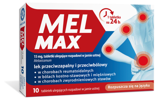 Mel Max 15 mg, 10 tabletek ulegających rozpadowi w jamie ustnej