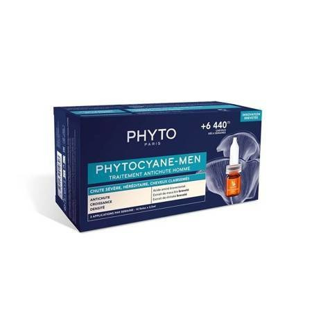 PHYTO PHYTOCYANE Kuracja przeciw wypadaniu włosów dla mężczyzn 12 fiolek x 3,5 ml