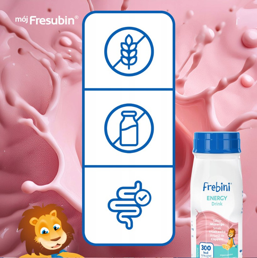 Frebini Energy Drink Smak truskawkowy, 4x200 ml