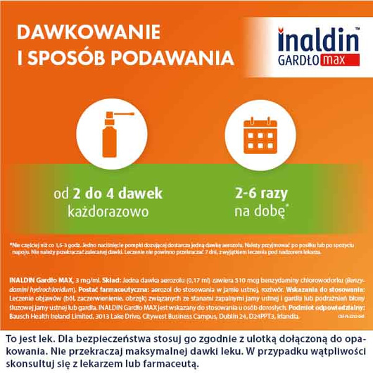 Inaldin Gardło Max 3mg/ml aerozol, 30 ml