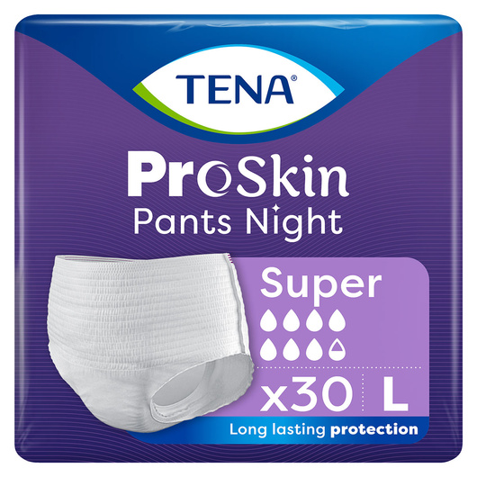 Tena Pants ProSkin Night Super Rozmiar L (100-135cm) Majtki chłonne, 30 sztuk